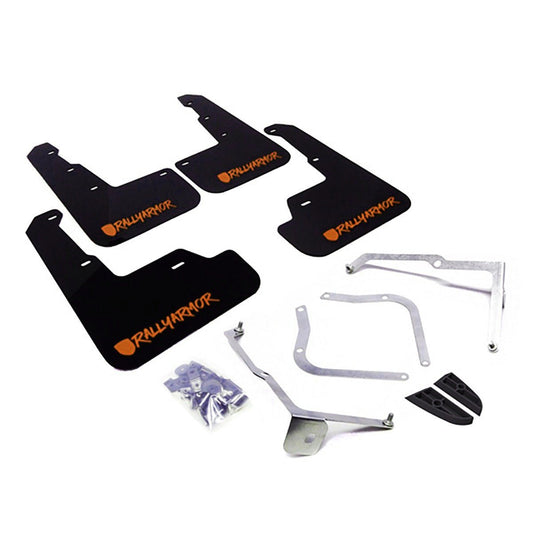 Rally Armor UR Mudflaps Black Urethane w/ New Era Orange Logo 2022-2024 WRX