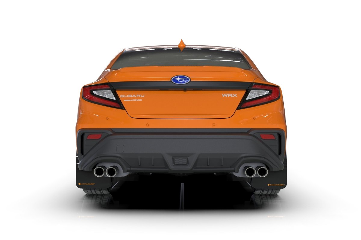 Rally Armor UR Mudflaps Black Urethane w/ New Era Orange Logo 2022-2024 WRX