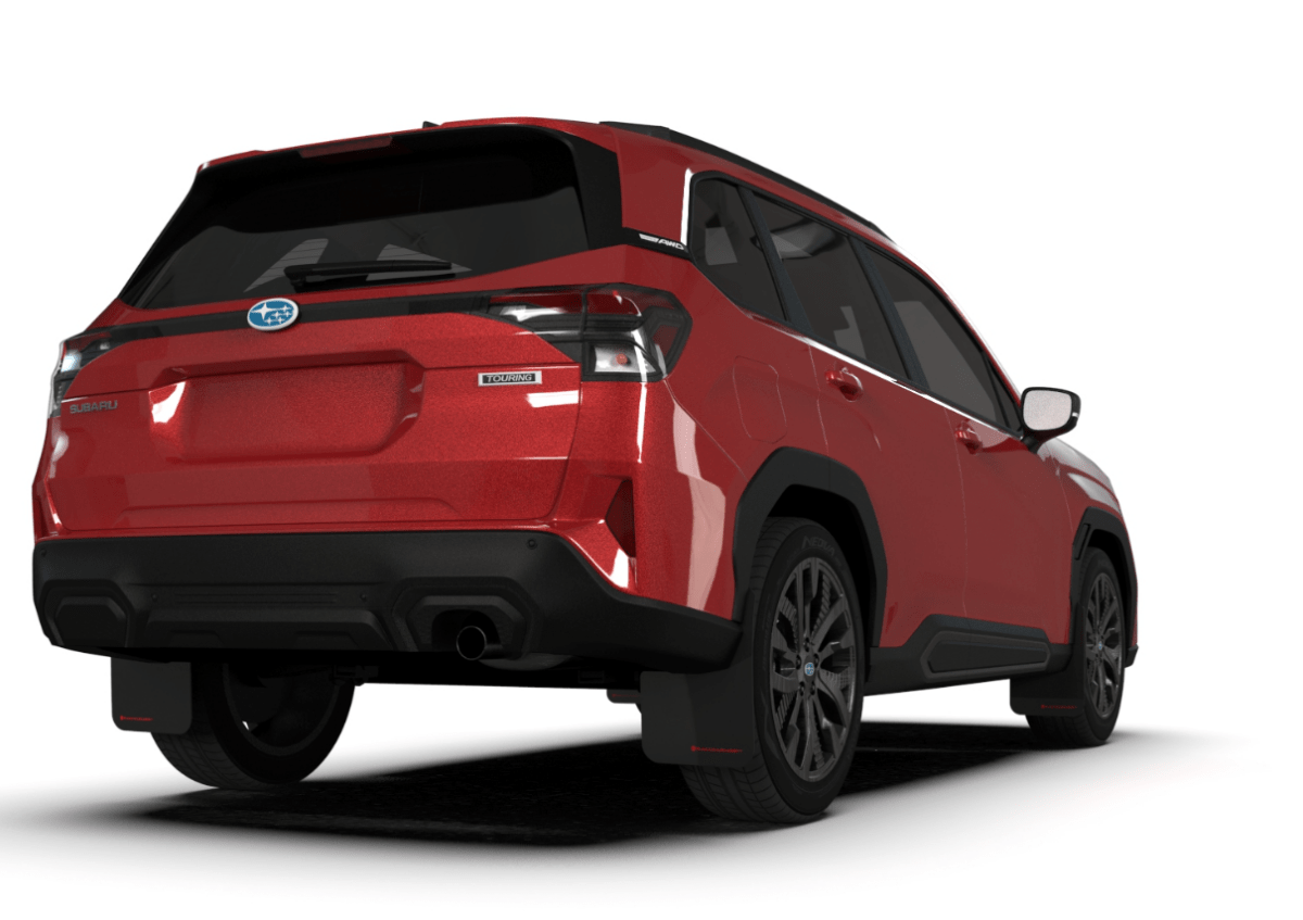 Rally Armor UR Mudflaps Black Urethane w/ Red Logo 2025 Forester