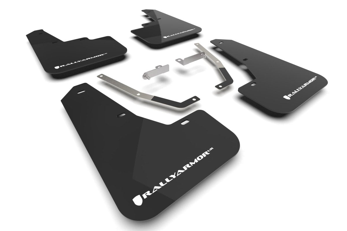 Rally Armor UR Mudflaps Black Urethane White Logo 2024 Crosstrek