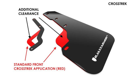 Rally Armor UR Mudflaps Black Urethane Yellow Pearl Logo 2018-2023 Crosstrek