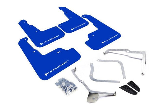 Rally Armor UR Mudflaps Blue Urethane White Logo 2015-2021 WRX / 2015-2021 STI