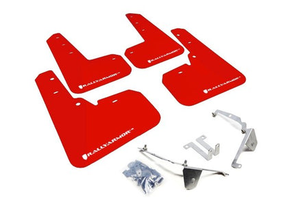 Rally Armor UR Mudflaps Red Urethane White Logo 2013-2017 Crosstrek XV