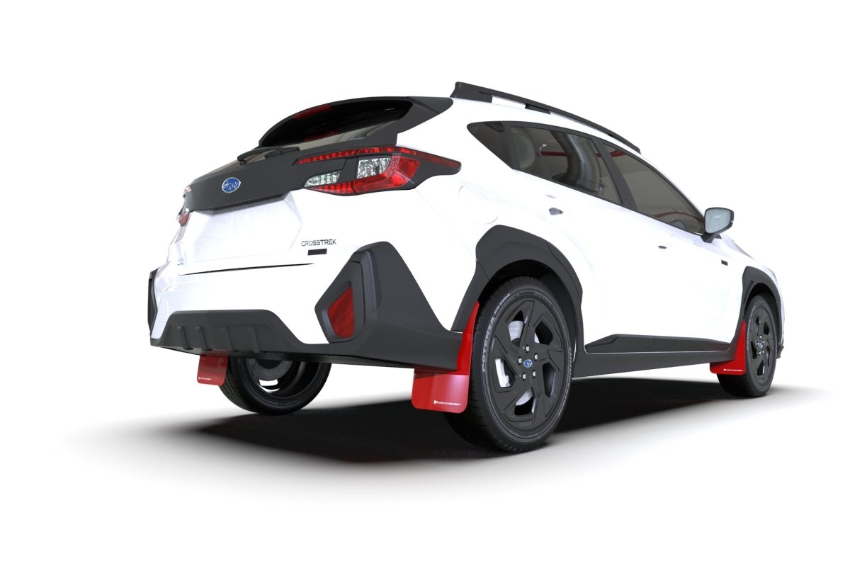 Rally Armor UR Mudflaps Red Urethane White Logo 2024 Crosstrek