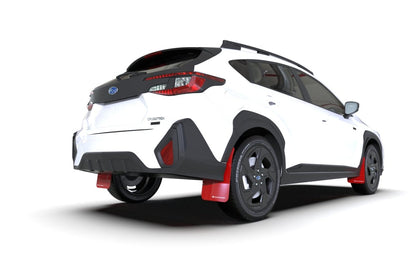 Rally Armor UR Mudflaps Red Urethane White Logo 2024 Crosstrek
