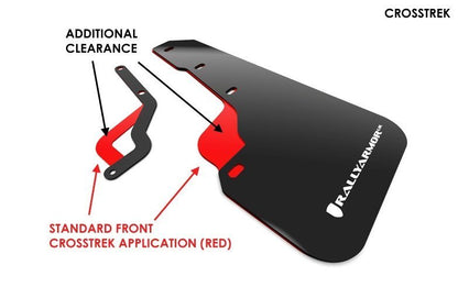 Rally Armor UR Mudflaps Red Urethane White New Era Logo 2018-2023 Crosstrek