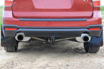 Rally Armor UR Mud Flaps Black w/Grey Logo | 2014-2015 Subaru Forester (MF28-UR-BLK/GRY)