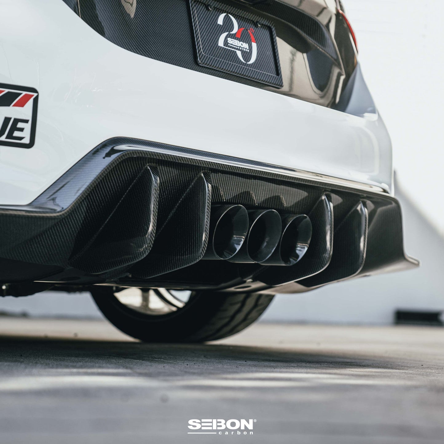 Seibon MB-style Carbon Fiber Rear Diffuser | 2023+ Honda Civic Type R (RD23HDCVR-MB)