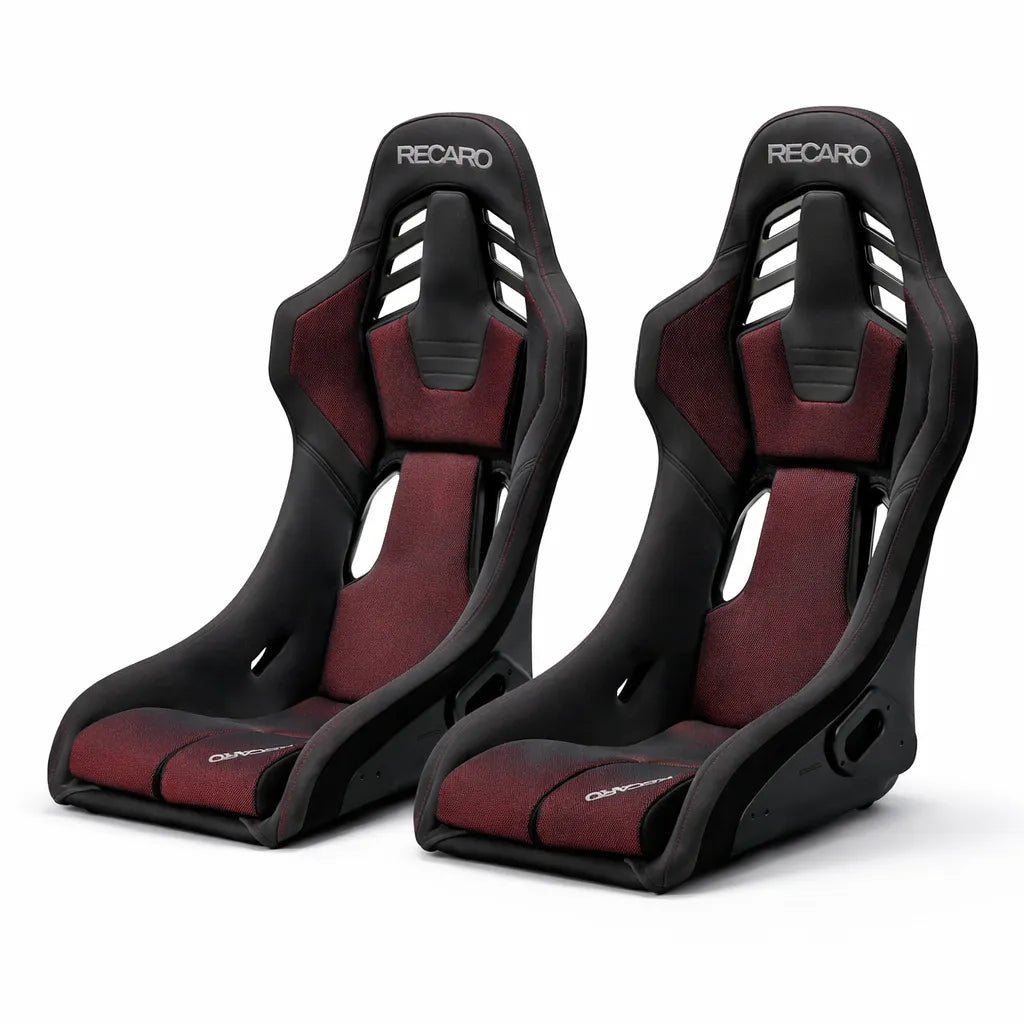 Recaro RSS BK (Large / FRP) - Kamui Black / Brilliant Mesh Red - WheelFlip