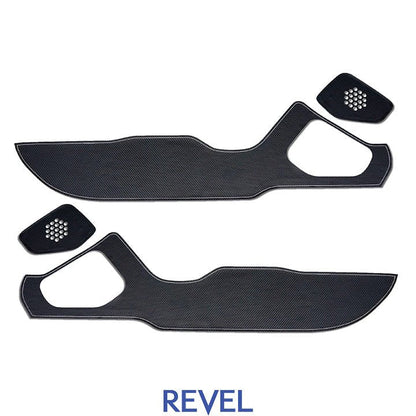 Revel GT Design Carbon Style Door Scuff Protector Set w/ SIlver Stitch | 2022+ Subaru BRZ / Toyota GR86