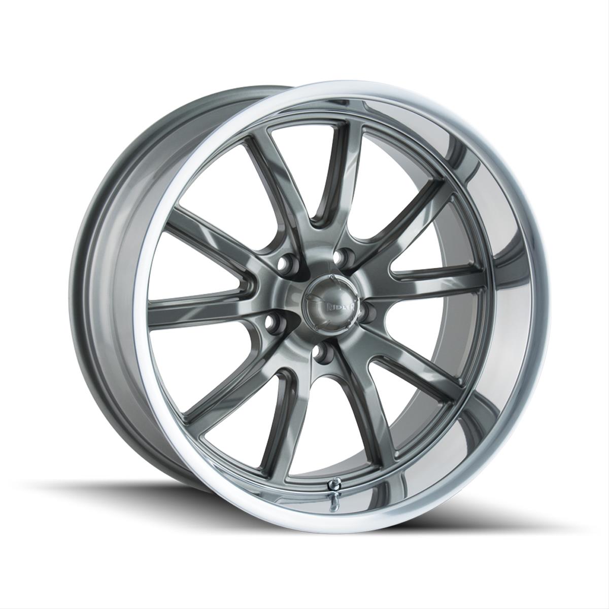 Ridler 650 18x9.5 / 5x114.3 / 0mm Offset / 83.82mm Hub Gloss Grey Polished Wheel