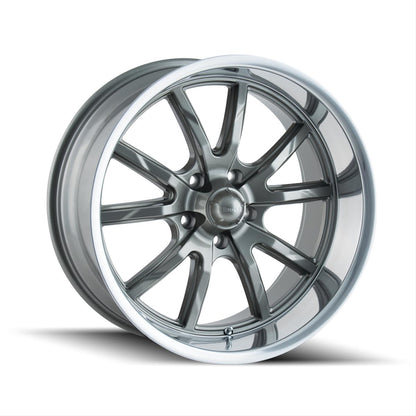 Ridler 650 18x9.5 / 5x114.3 / 0mm Offset / 83.82mm Hub Gloss Grey Polished Wheel