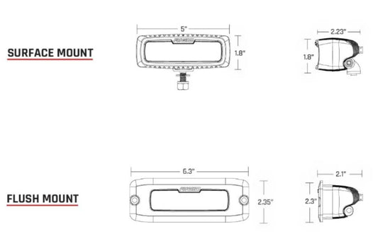 Rigid Industries Rigid SR-Q Back Up Light Kit - Flood Diffused / Flush / Pair (RIG980033)