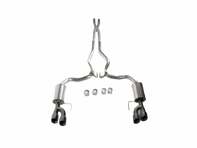 Roush 422093-BLK Black-Tip Cat-Back Exhaust System for 2018-25 Mustang GT 5.0L