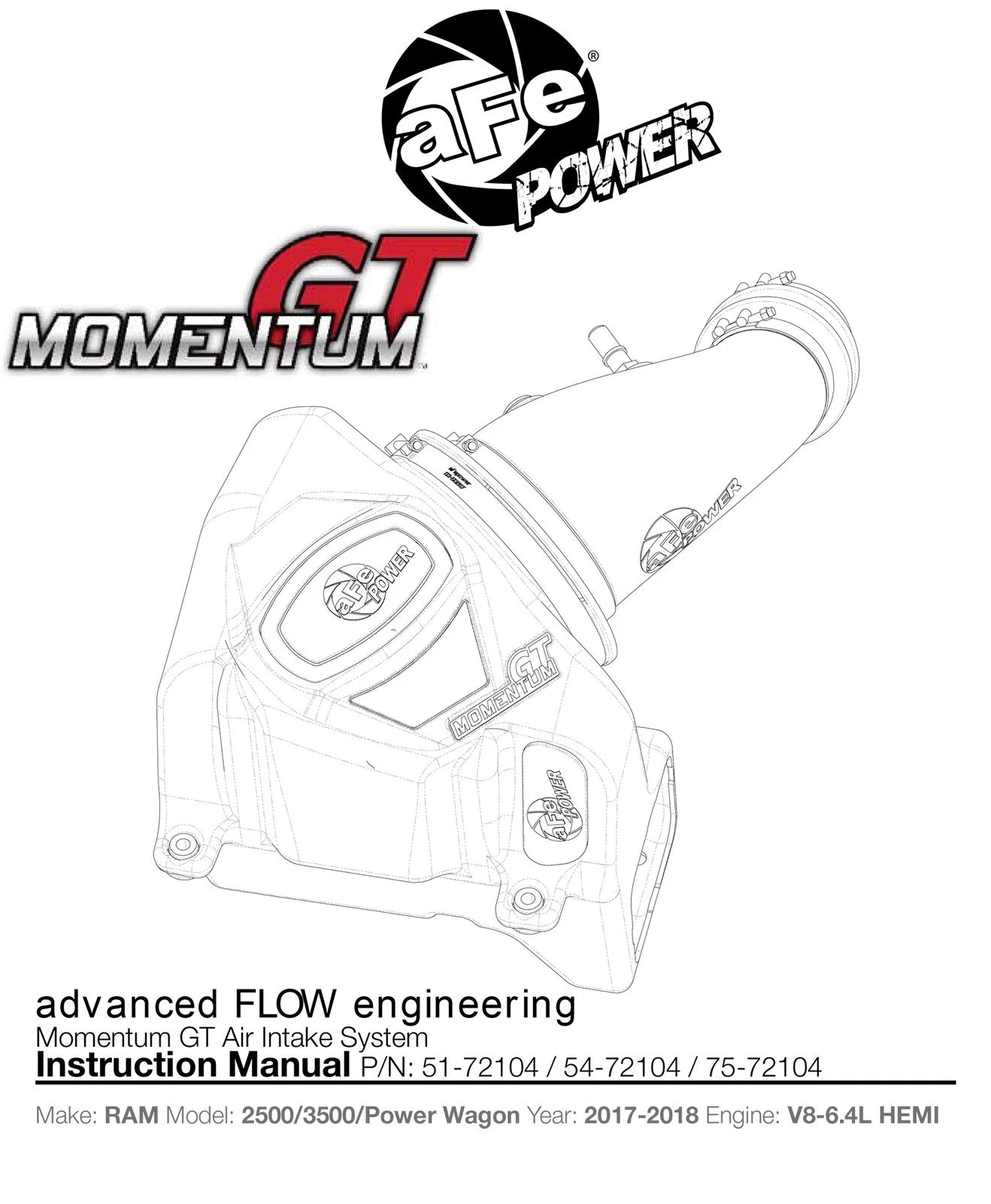 aFe Momentum GT Pro Dry S Cold Air Intake | 2010 Dodge Ram 2500/3500 (51-72104)
