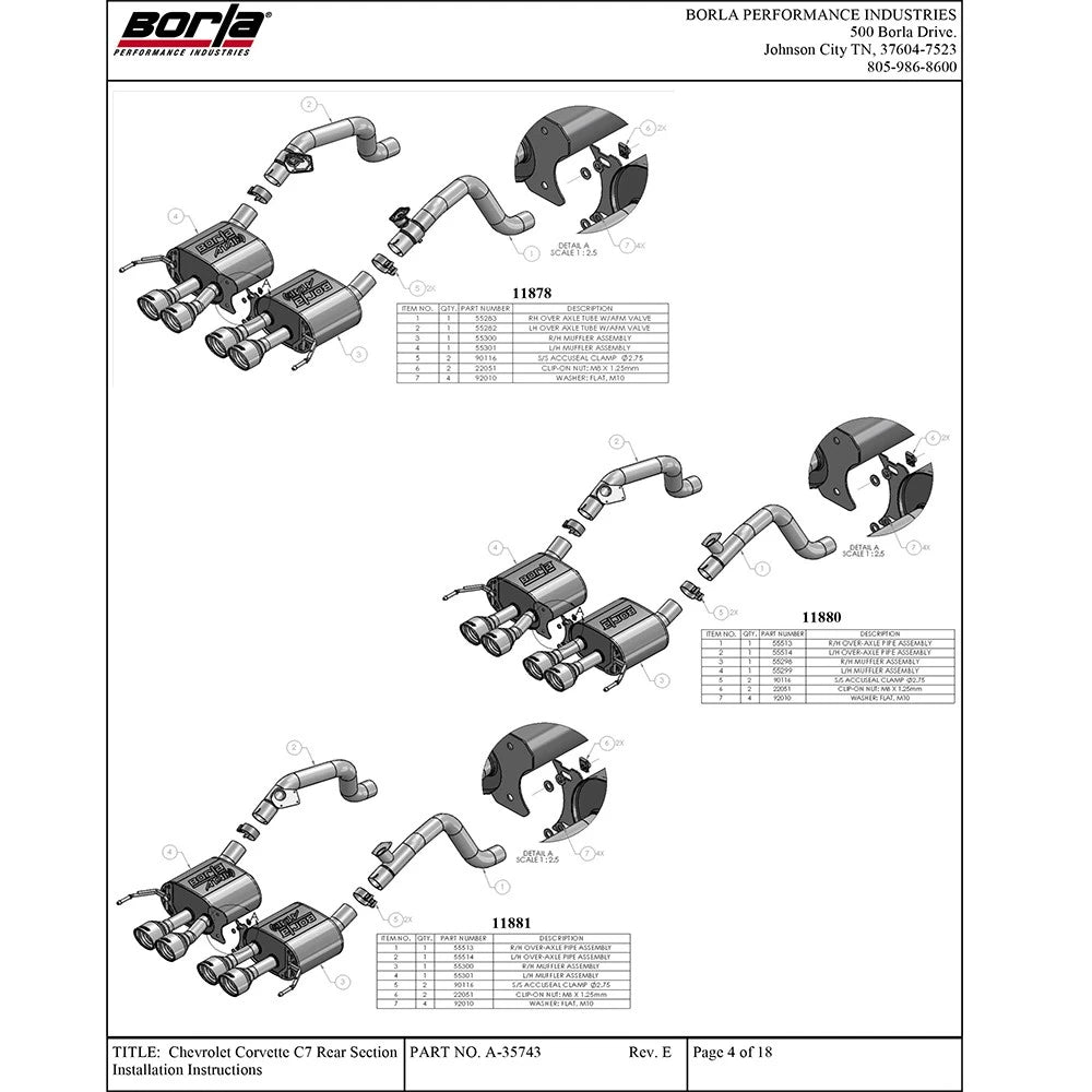 Borla Axle-Back Exhaust System - ATAK | Multiple Fitments (11903)
