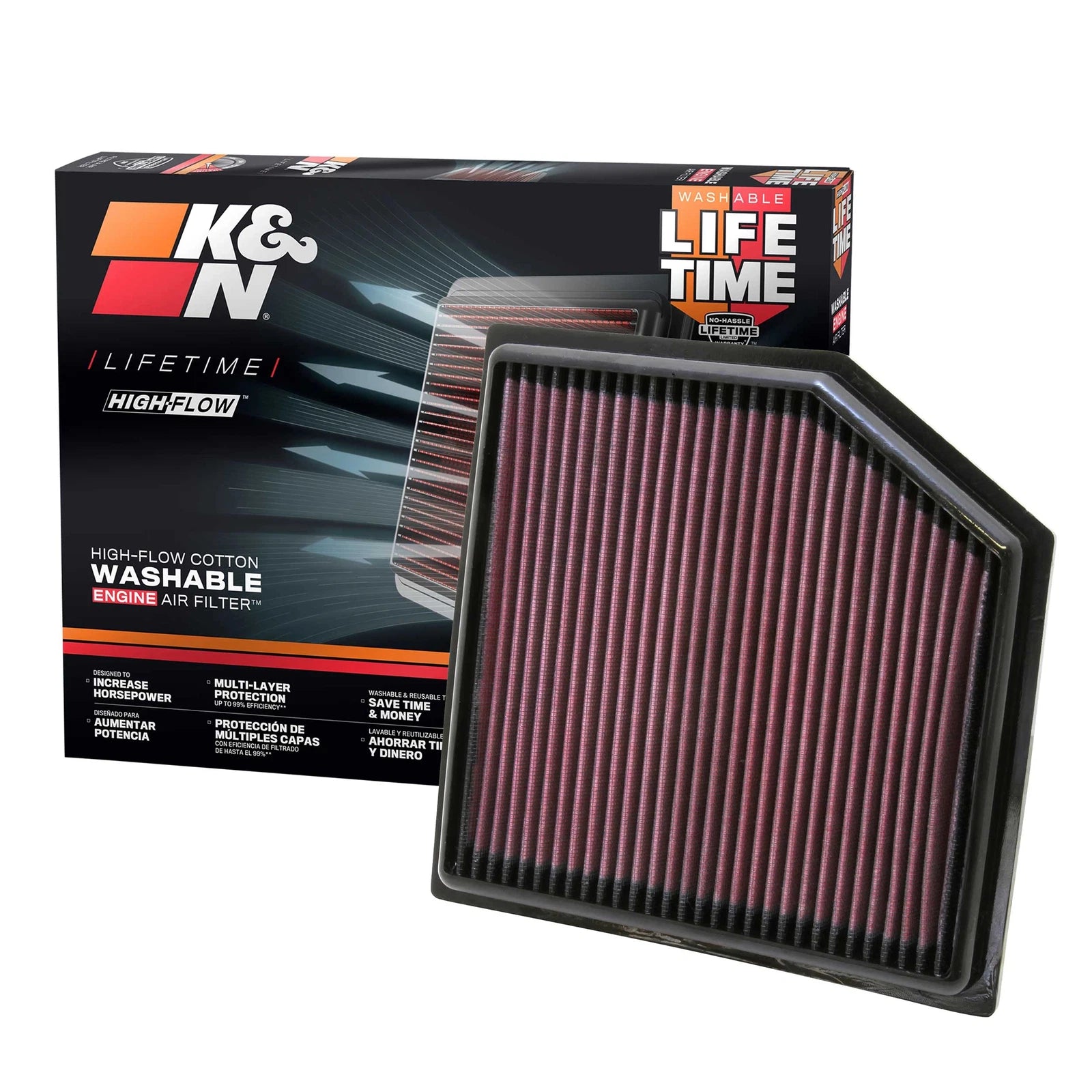 K&N Engineering Drop In Air Filter: Lexus GS460 2008 - 2011 4.6L-V8