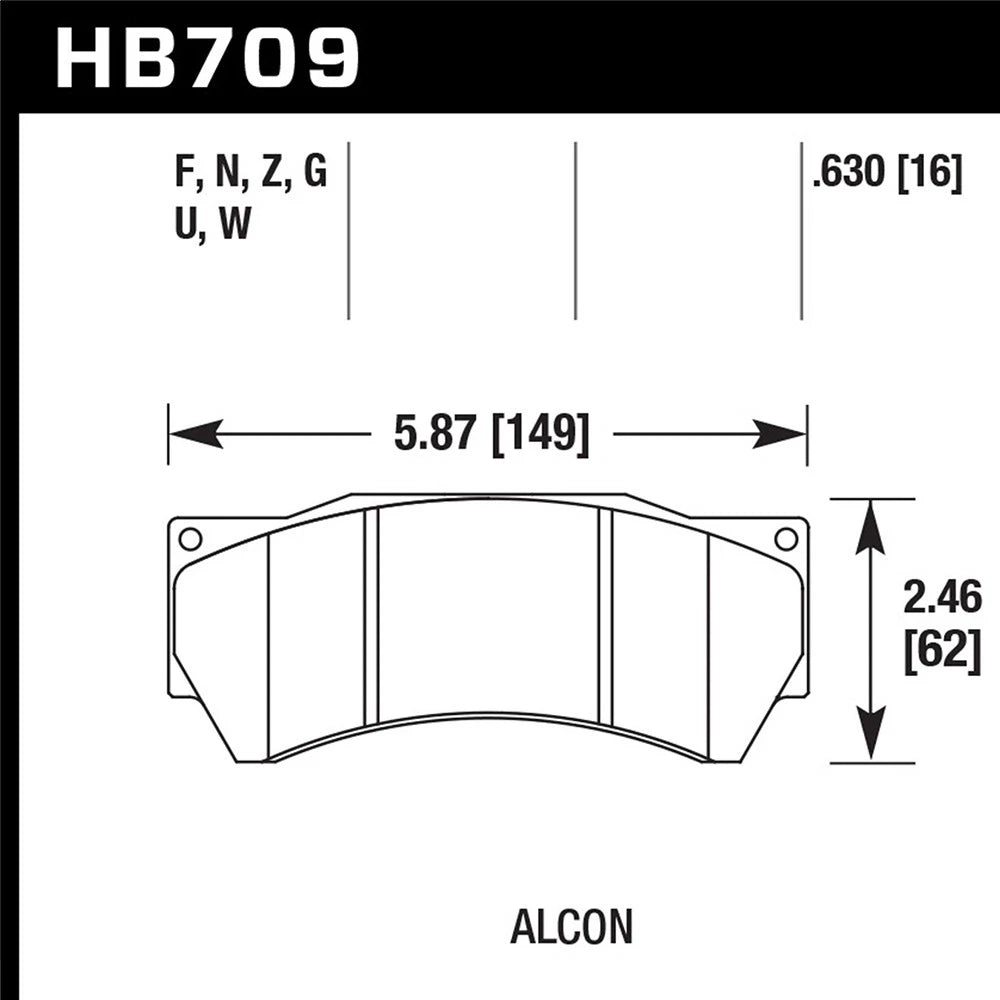 Hawk Performance Alcon Mono 6 HPS Street Brake Pads (HB709F.630)