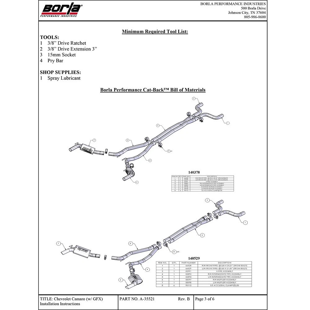 Borla Cat-Back Exhaust System - ATAK | 2010-2013 Chevrolet Camaro 6.2L (140378)