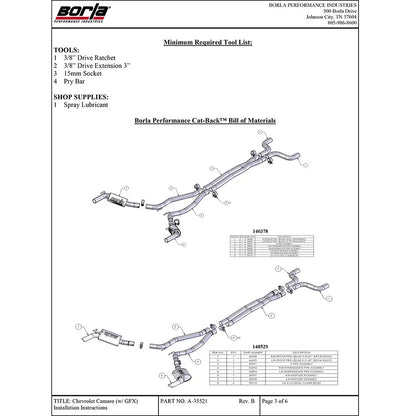 Borla Cat-Back Exhaust System - ATAK | 2010-2013 Chevrolet Camaro 6.2L (140378)