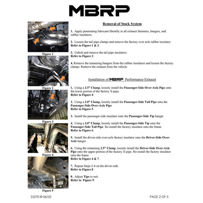 MBRP 3in D&R Axle Back Exhaust | Ford Ranger (22-26) (S5270BLK)