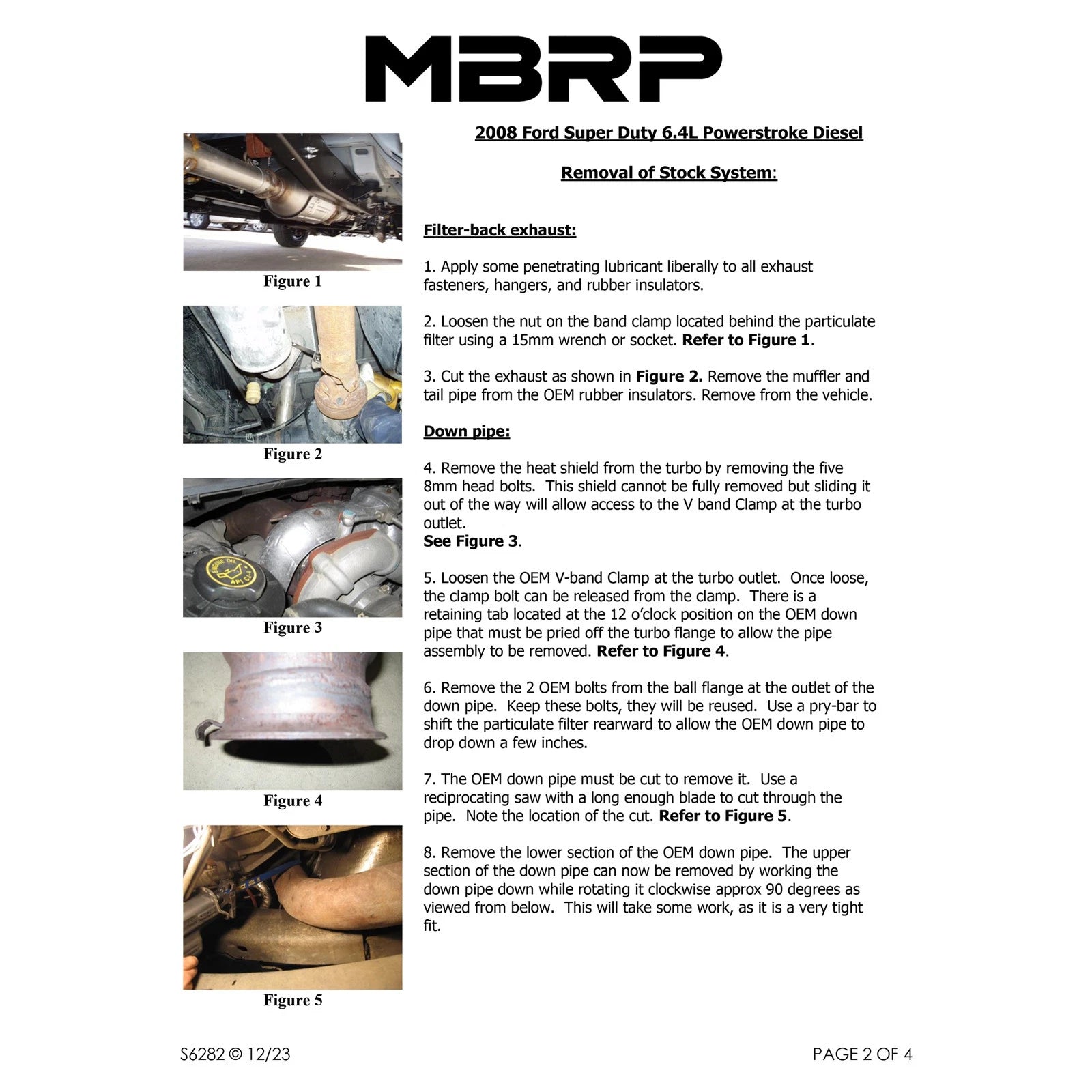 MBRP 4in Aluminum Filter Back Down Pipe | Ford F250/350/450 6.4L (08-10) (S6282AL)