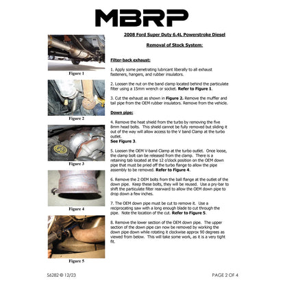 MBRP 4in Aluminum Filter Back Down Pipe | Ford F250/350/450 6.4L (08-10) (S6282AL)