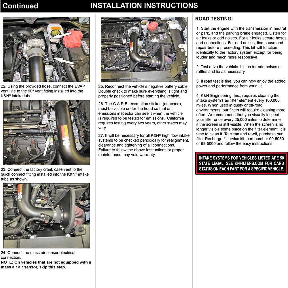 K&N 13 Ford Explorer 3.5L V6 Performance Intake Kit | Ford Explorer (13) (77-2576KTK)