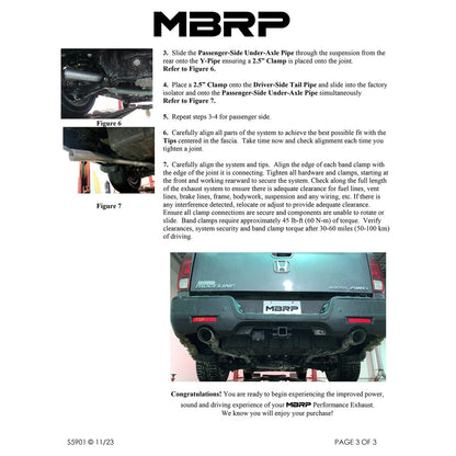 MBRP T304 SS 2.5in Cat-Back Dual Split Rear Exit Exhaust | Honda Ridgeline (21-22) (S5901304)