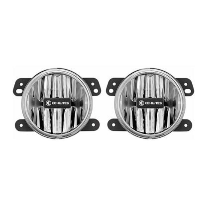 KC HiLiTES 497 2 LED 4" Fog Lights Pair Kit for 2010-23 Wrangler JL Gladiator JT
