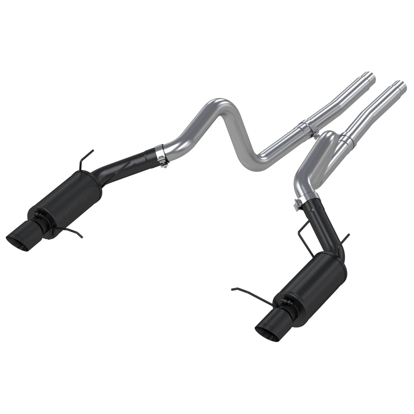 MBRP 3in Cat-Back D&S Rear Street Exhaust w/ 4in Tips - Black | Ford Mustang GT (11-14) (S7258BLK)