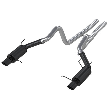 MBRP 3in Cat-Back D&S Rear Street Exhaust w/ 4in Tips - Black | Ford Mustang GT (11-14) (S7258BLK)