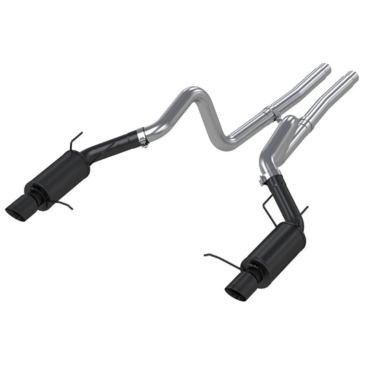 MBRP 3in Cat-Back D&S Rear Street Exhaust w/ 4in Tips - Black | Ford Mustang GT (11-14) (S7258BLK)