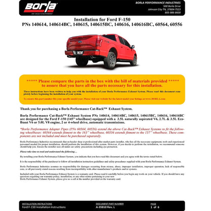 Borla Cat-Back Exhaust System - Touring | Multiple Fitments (140614)