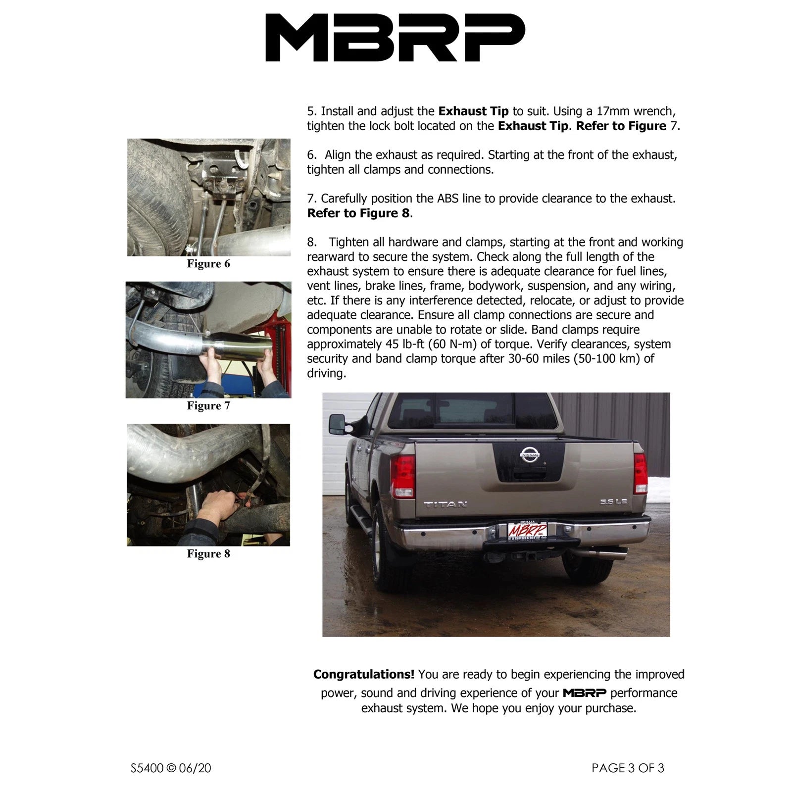 MBRP 3in. Cat-Back Single Side Exit Exhaust | Nissan Titan 5.6L EC/CC (04-06) (S5400AL)
