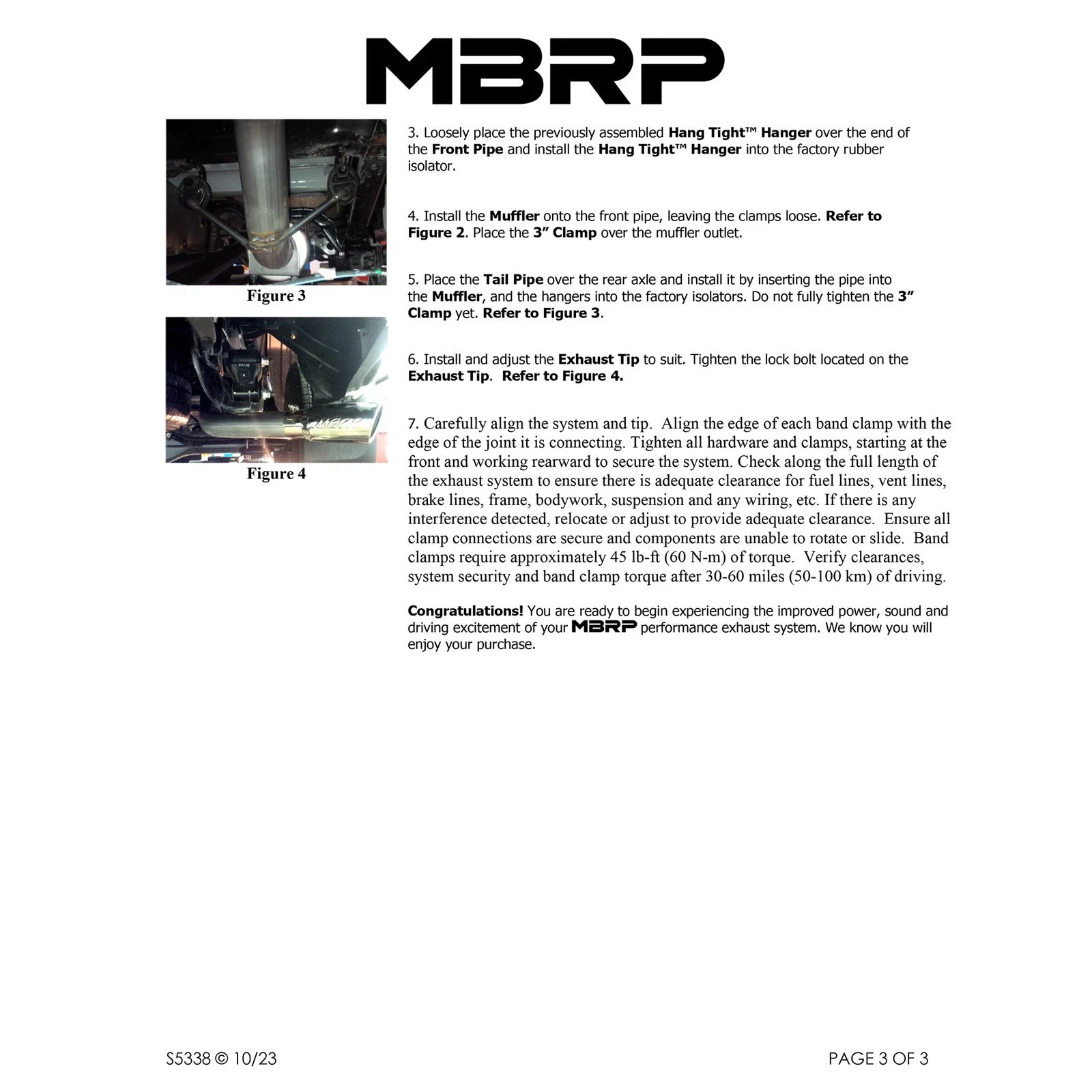MBRP 3in. Cat-Back Single Side Exit Black Exhaust System | Toyota Tacoma 3.5L (16) (S5338BLK)