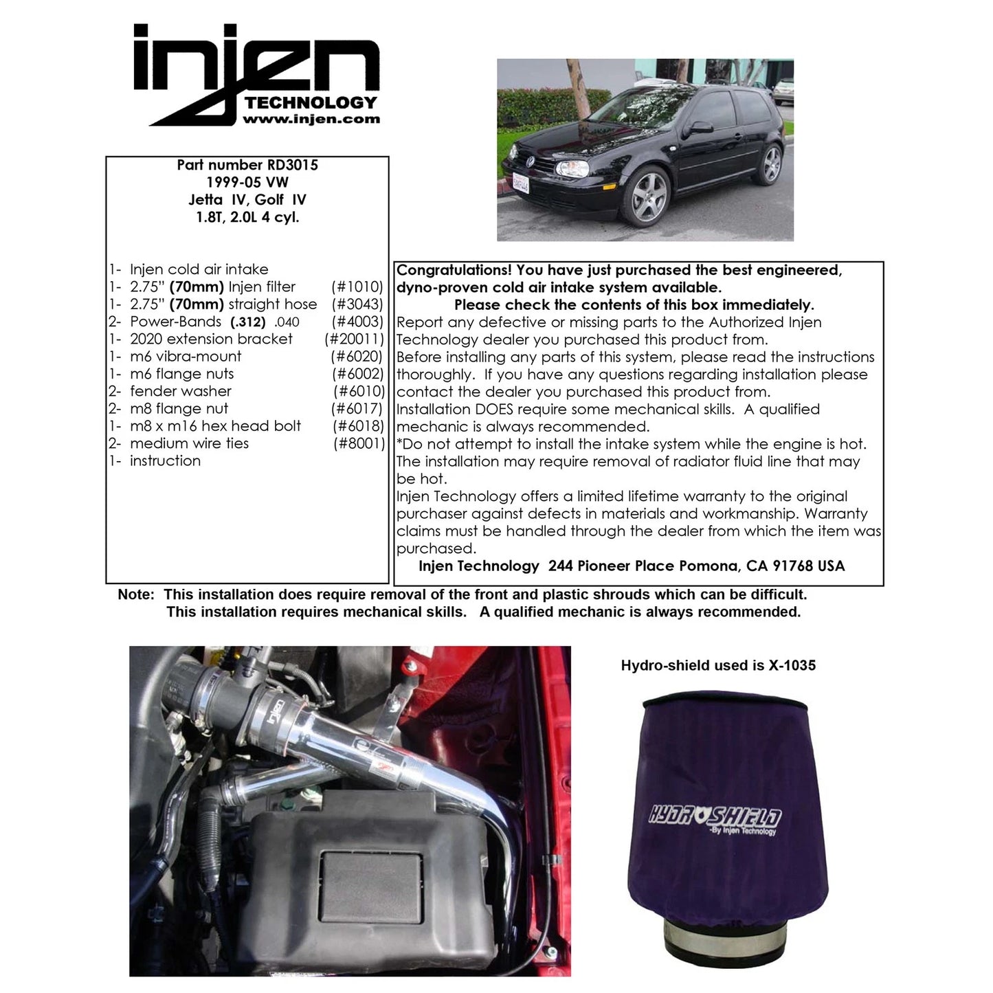 Injen CAI | VW Golf/Jetta (99-05) (RD3015BLK)
