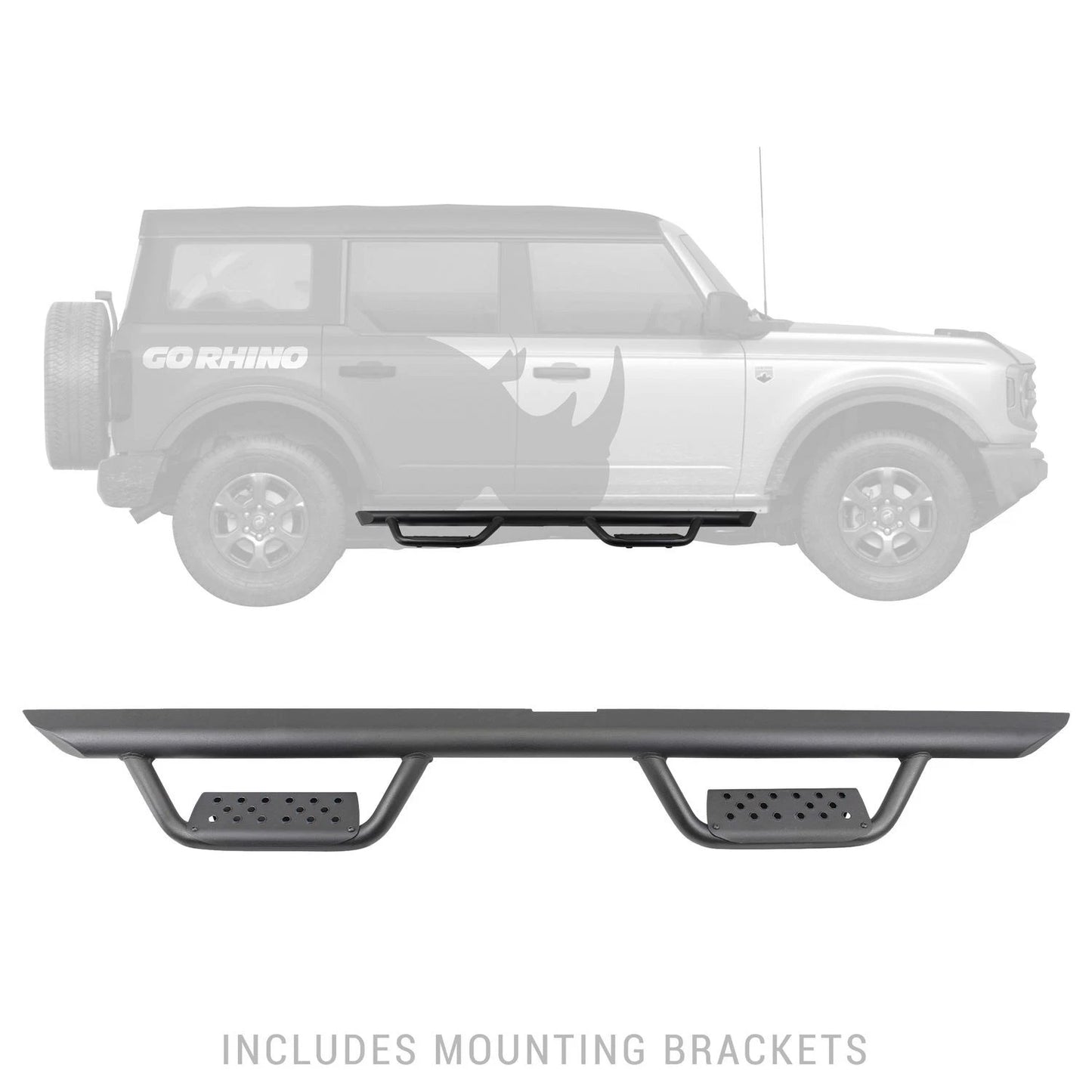 Go Rhino 21-24 Ford Bronco (Excl. Bronco Sport) Dominator Xtreme D2 SideSteps Complete Kit