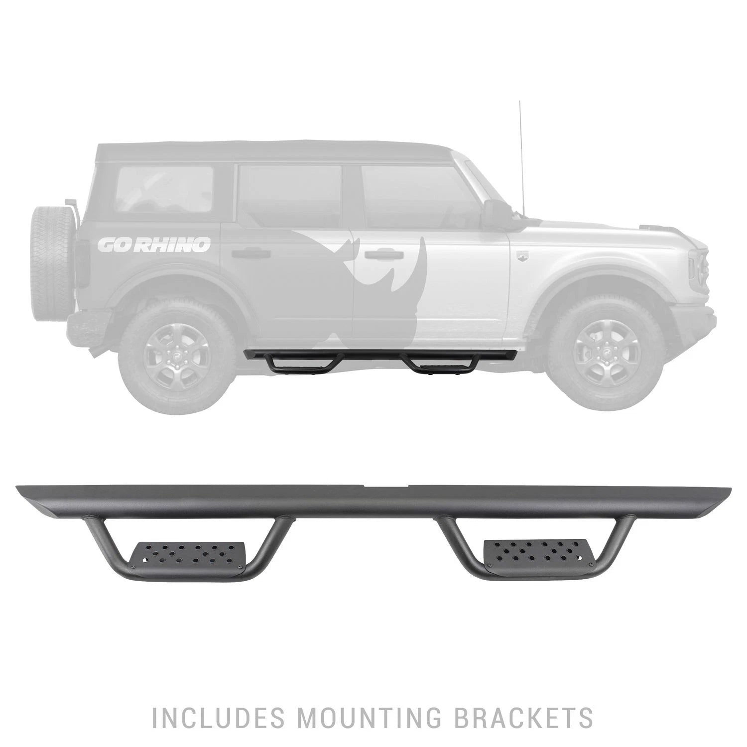 Go Rhino 21-24 Ford Bronco (Excl. Bronco Sport) Dominator Xtreme D2 SideSteps Complete Kit