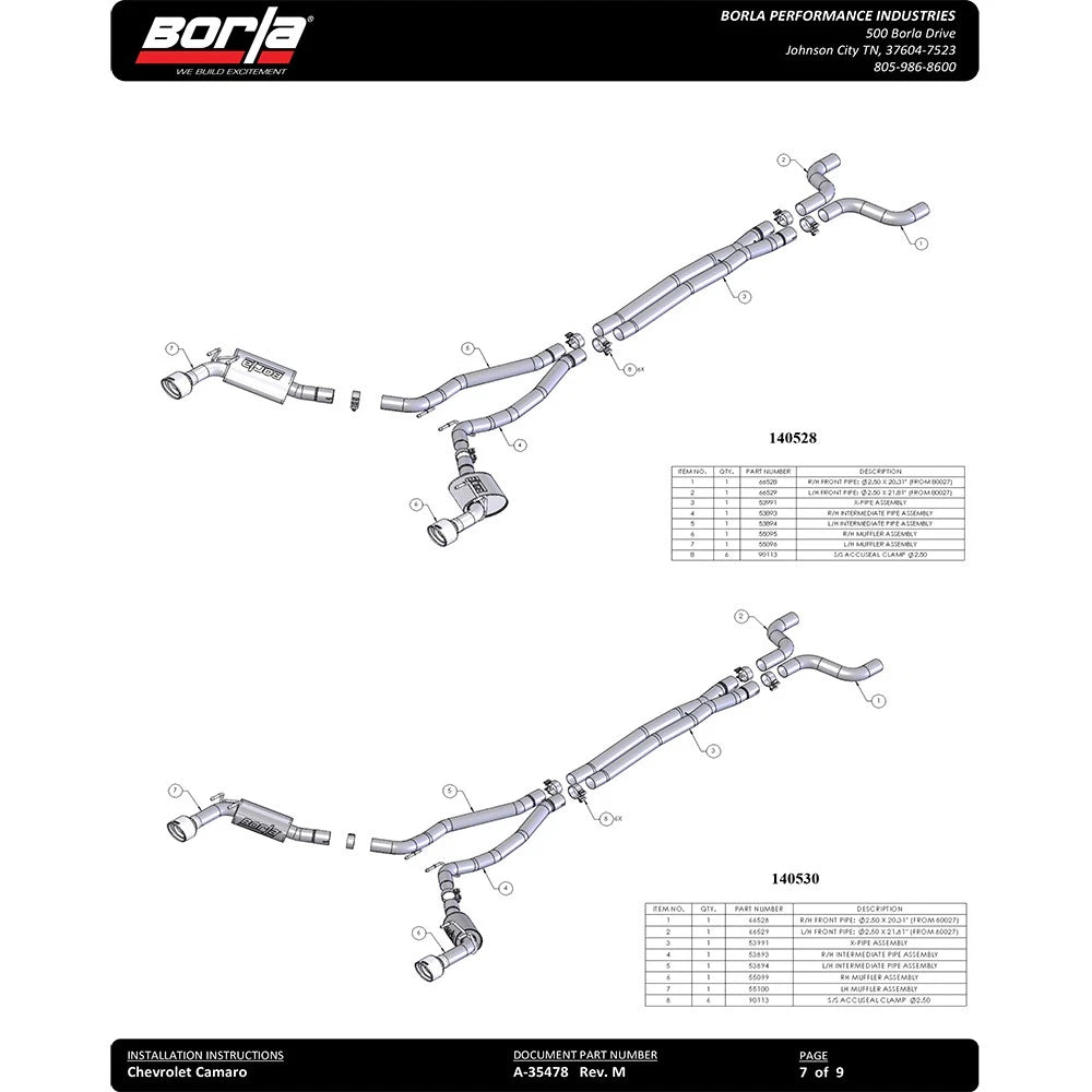 Borla Cat-Back Exhaust System - ATAK | 2014-2015 Chevrolet Camaro 6.2L (140532)