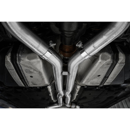 MBRP 3in Cat-Back Dual Split Rear Exhaust | Ford Mustang GT 5.0L (24+) Quad Black Tips (S7280BLK)