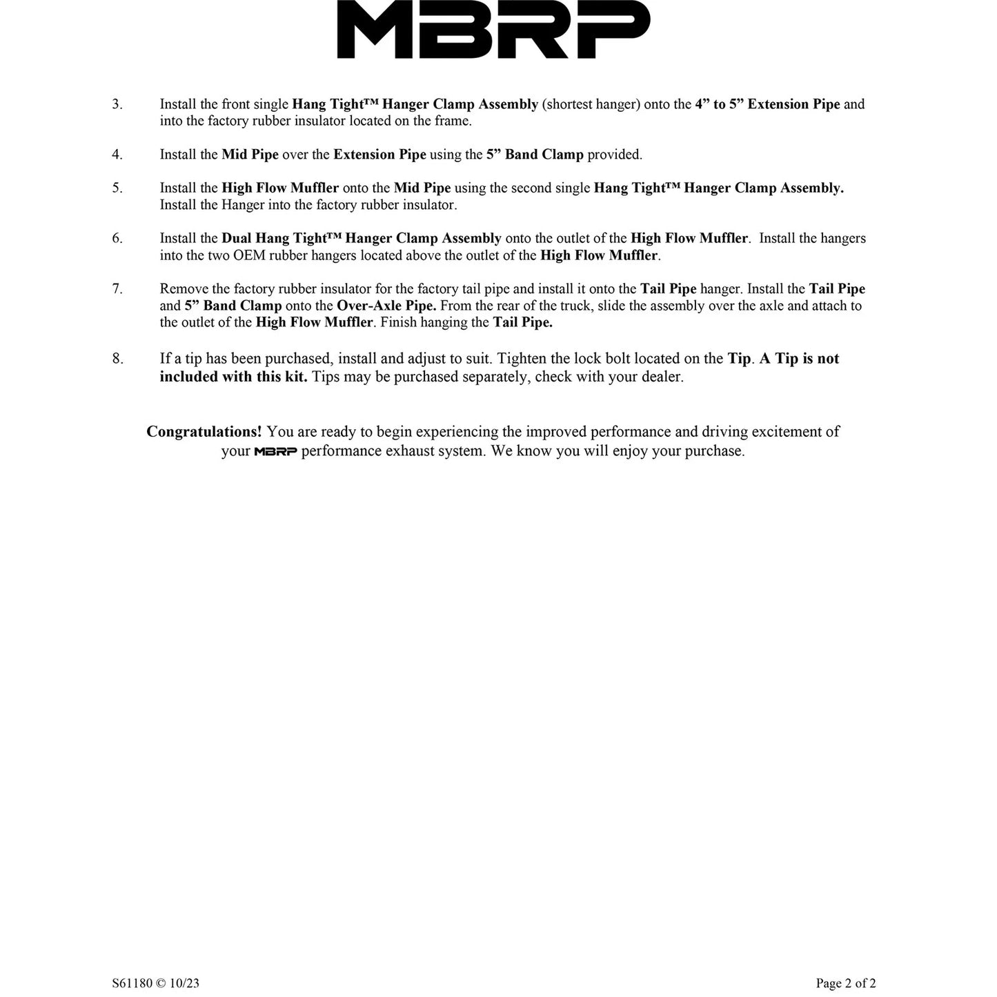 MBRP 5in Cat-Back Single Side Exit AL Exhaust | Ram 2500/3500 Cummins 600/610 (S61180P)