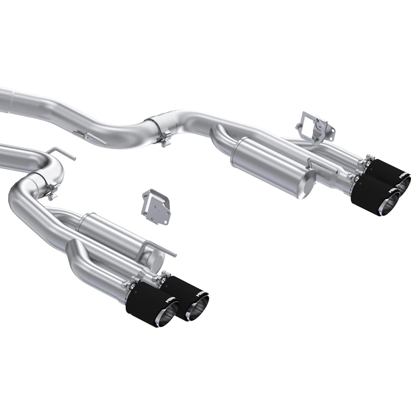 MBRP 2024+ Ford Mustang 5.0L T304 SS 3in Cat-Back Exhaust w/ Quad Carbon Fiber Tips (Valve Delete) | Ford Mustang (S72823CF)
