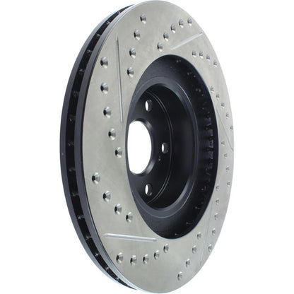 StopTech Slotted & Drilled Left Front Rotor | Subaru WRX (02-10) (127.47018L)