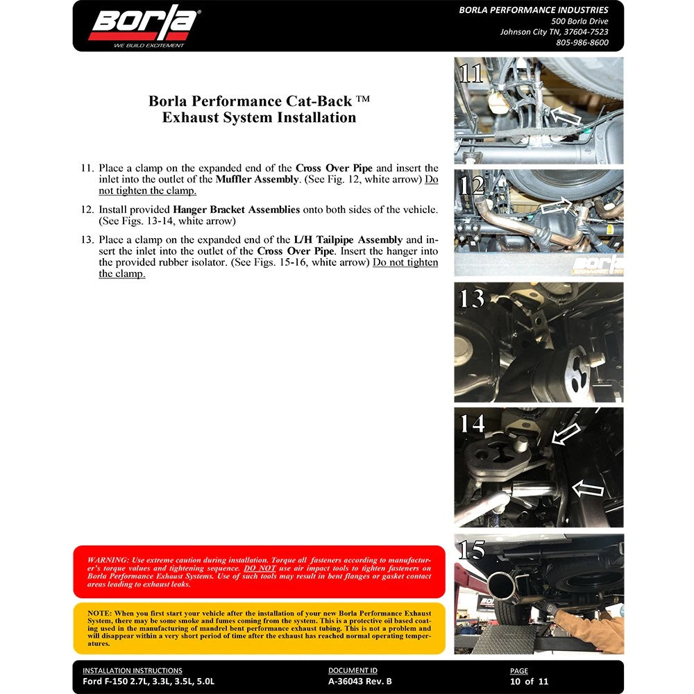 Borla 3in Dual Exit Cat-Back Touring Black Chrome System | Ford F-150 (21) (140862BC)