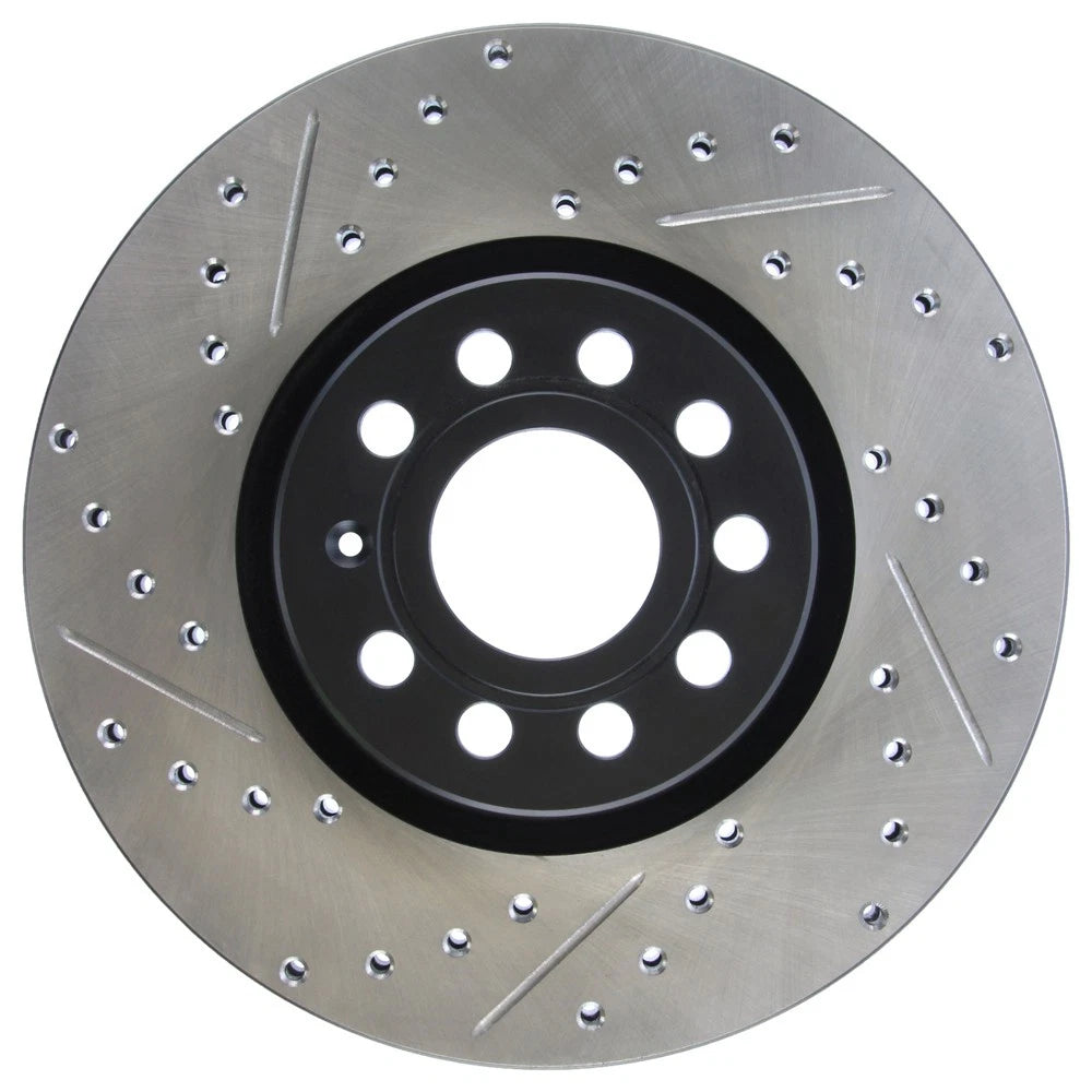 StopTech 127.33098R Front Right Drilled Brake Rotor for 06-18 GTI / 06-21 Passat