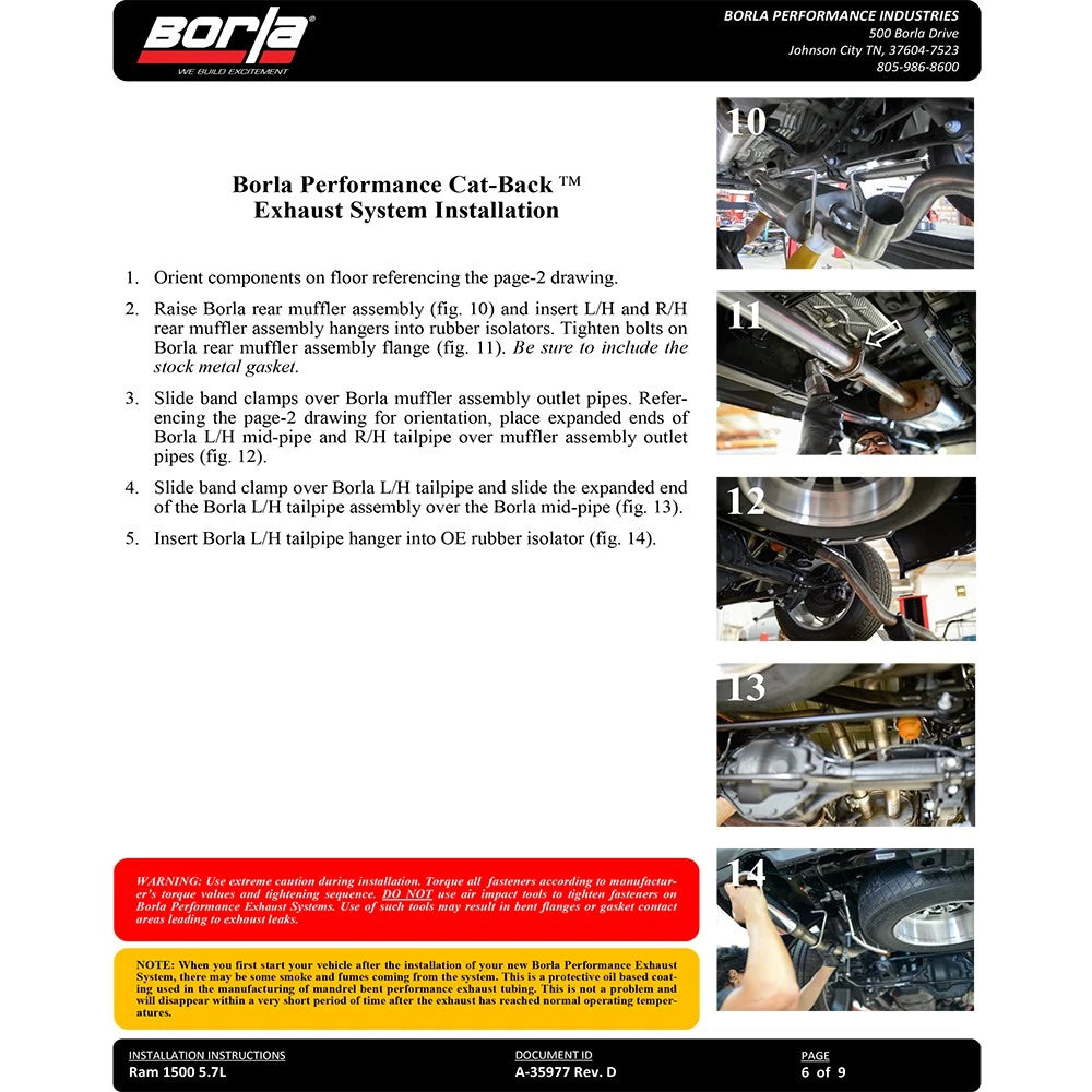 Borla Cat-Back Exhaust System - Touring | Multiple Fitments (140758)
