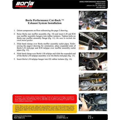 Borla Cat-Back Exhaust System - Touring | Multiple Fitments (140758)