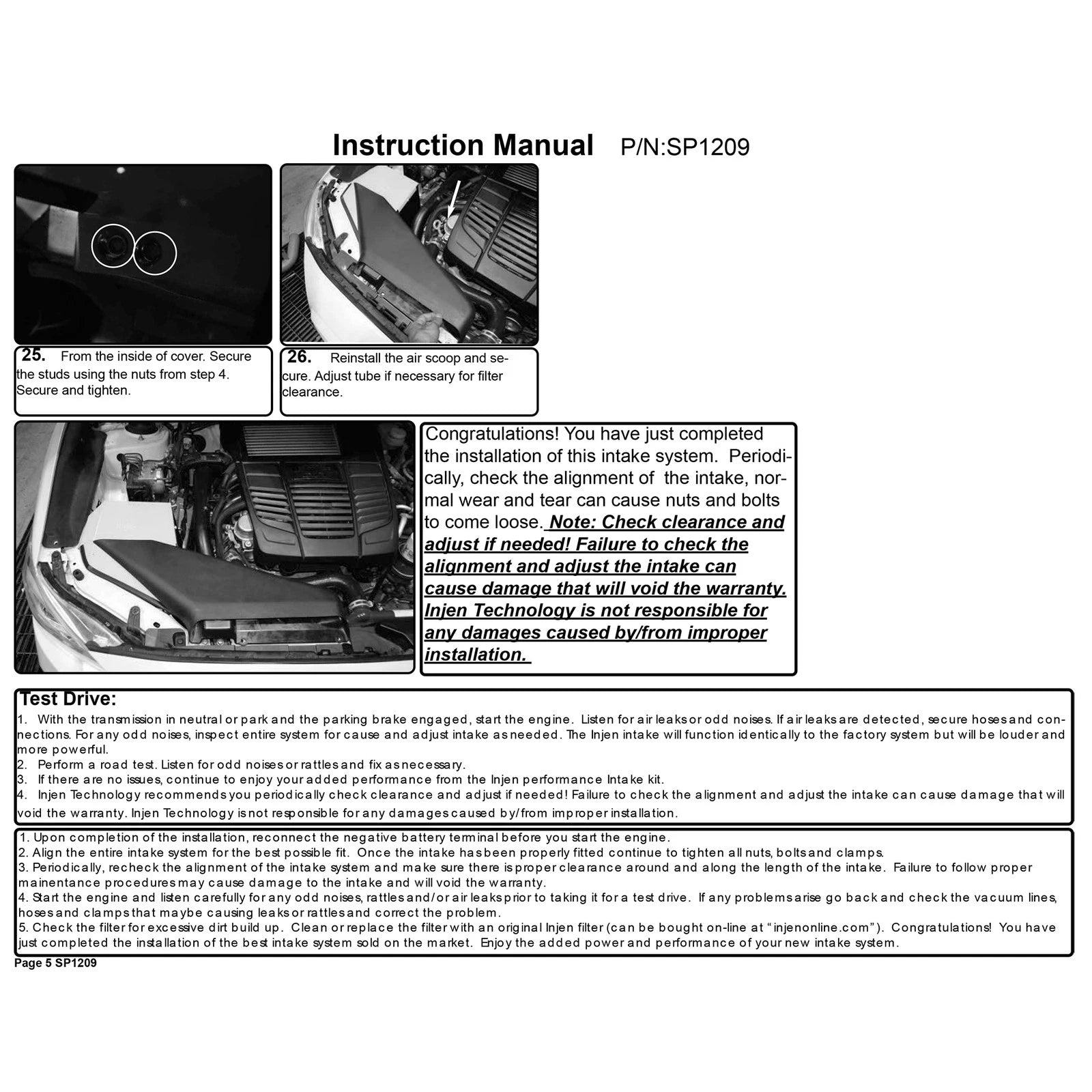 Injen 15-21 Subaru WRX 2.0L Polished Cold Air Intake | Subaru Impreza/WRX (07-12 / 14-21) (SP1209P)