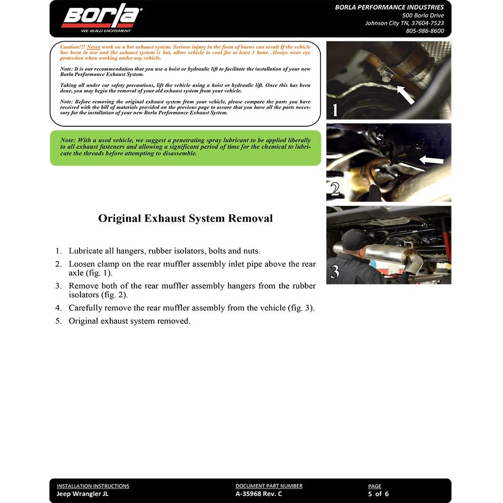 Borla Axle-Back Exhaust System - ATAK | 2018-2021 Jeep Wrangler 3.6L (11964)